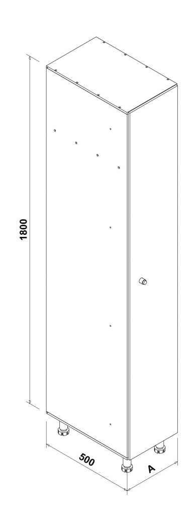 Esquema perspectiva isomètrica taquilla 1 mòdul