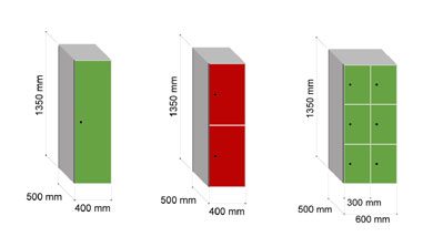 Dibuix de 3 models de guixetes amb diferentes portes